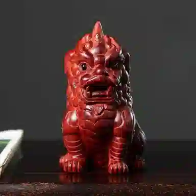 吉千年 【顺丰包邮】新中式复古潮流风  招财进宝 大吉大利 吉祥富贵 神兽谛听 雕刻 赞比亚 血檀 把件 男女同款情侣款