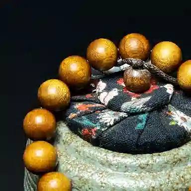 吉千年 四川阴沉木黄料 木作 手串 男女同款情侣款 金丝檀木