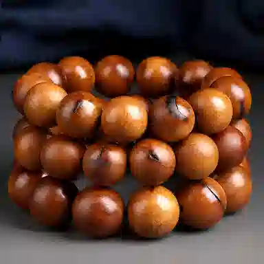 吉千年 正宗雷击木枣木满雷痕木 手持念珠道家枣木 木作 手串 男女同款情侣款 檀木