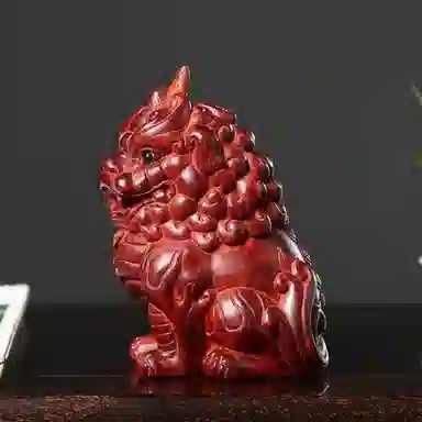 吉千年 【顺丰包邮】新中式复古潮流风  招财进宝 大吉大利 吉祥富贵 神兽谛听 雕刻 赞比亚 血檀 把件 男女同款情侣款