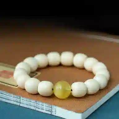 吉千年 【顺丰包邮 】新中式复古潮流风 好运 生日 转运 进宝老型桶珠高瓷度满纹设计款 猛犸 手串 男女同款情侣款