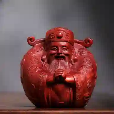 吉千年 【顺丰包邮】新中式复古潮流风 好运 招财进宝 财运滚滚 有钱花 财神爷 血檀 摆件 男女同款情侣款