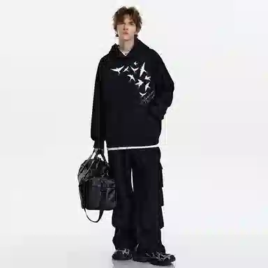 Pirkadat Oversize Hoodie Bird Silhouette