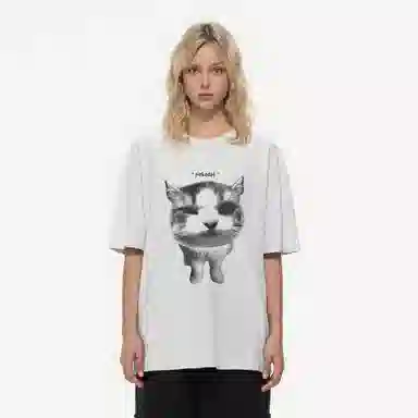 Pirkadat Vintage Cat Print T-Shirt