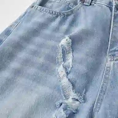 DAREASY Vintage Distressed Straight Jeans