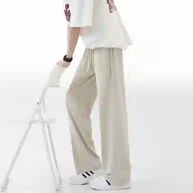 沐诚阳译 美式复古高街纯色冰丝速干多功能阔腿直筒长裤休闲裤 男女同款