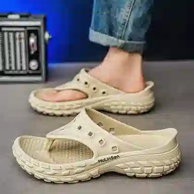 木林森 时尚潮流简约舒适 防臭防滑人字拖鞋 男款