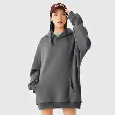 悍戈 基础款简约落肩袖简约时尚百搭连帽套头宽松长袖卫衣 男女同款