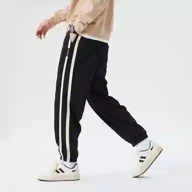 日系潮牌春夏季侧边条纹宽松束脚九分休闲裤 男女同款