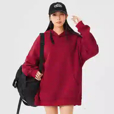 悍戈 基础款简约落肩袖简约时尚百搭连帽套头宽松长袖卫衣 男女同款