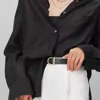 牛当家 马蹄针扣头层牛皮百搭 皮带 女款