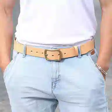 牛当家 手工原色牛皮裤带 皮带 男款