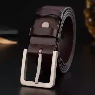 牛当家 防过敏钛扣真皮针扣头层牛皮 皮带 男款