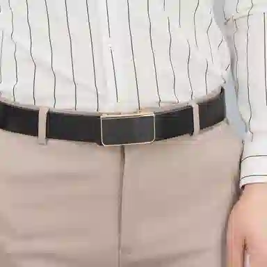 牛当家 金边自动扣无牙内穿真皮商务大码加长裤带 头层牛皮 皮带 男款