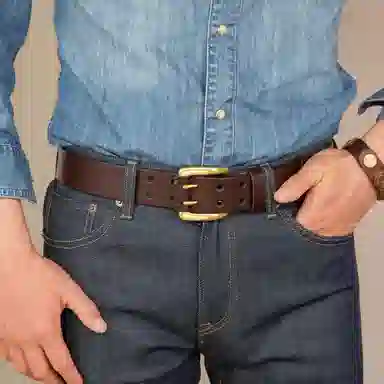牛当家 双排针扣真皮 皮带 男款