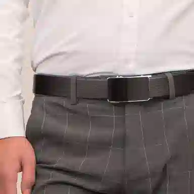 牛当家 商务裤带 摔纹自动扣真皮 头层牛皮 皮带 男款