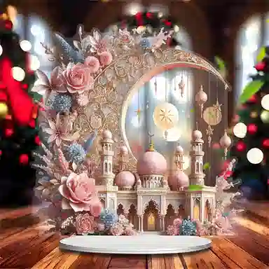 咕轹 粉色梦幻月亮星空 静态模型