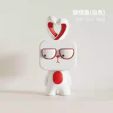 咕轹 搞怪兔子黑熊奶油风样板房酒柜摆设  潮流衍生品