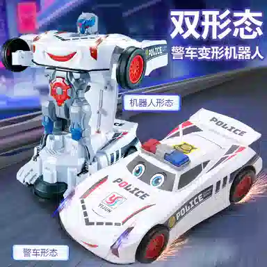 咕轹 特技变形坦克金刚警车 玩具
