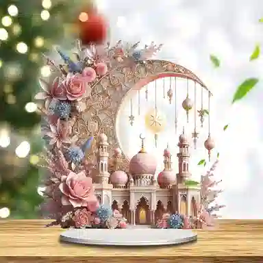 咕轹 粉色梦幻月亮星空 静态模型