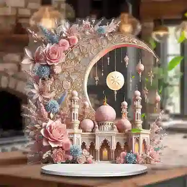 咕轹 粉色梦幻月亮星空 静态模型