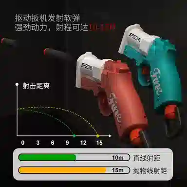 咕轹 迷你哥布林手炮拉栓发射器抛壳软弹枪 枪型玩具