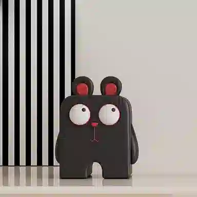 咕轹 搞怪兔子黑熊奶油风样板房酒柜摆设  潮流衍生品