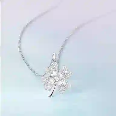 【S925银 幸运四叶草】 七七银饰 小众设计轻奢灵动闪耀 小清新 简约精致高级感转运锁骨链 浪漫约会告白 纯银 项链 女款