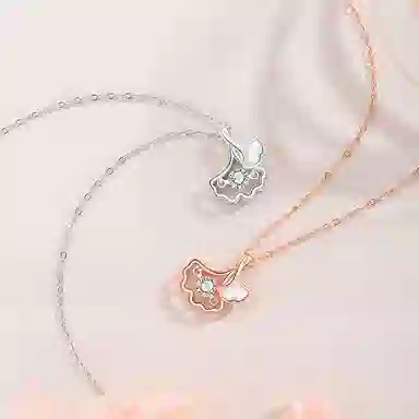 【S925银 三生有杏】 七七银饰  有幸遇见你 甜蜜浪漫告白 轻奢时尚高级感 百搭约会通勤 潮流个性时尚小众小清新 纯银 项链 女款