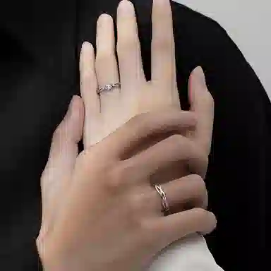 【S999足银纯银|精选高品质】 七七银饰 青丝白雪 钟爱久久 爱意交织 告白仪式感 浪漫优雅轻奢小众  银 戒指 男女同款情侣款