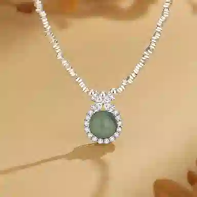 【S925纯银 招财纳福】 七七银饰 碎银子 盘缠 少女甜美氛围在逃公主 轻奢小众高级感锁骨链 日常通勤时尚百搭简约 好运 玉髓 项链 女款