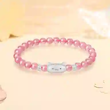 【S999足银纯银 福气满满】 七七银饰 招财猫咪萌趣卡通创意 纳福转运珠 财源滚滚 萌猫 精致轻奢时尚小众#好运 玛瑙 手串 男女同款情侣款