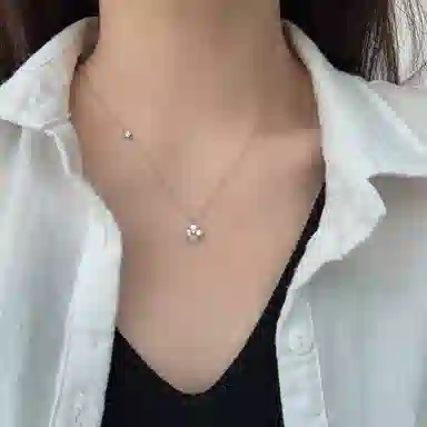 【S925纯银 好运四叶草】 七七银饰 幸运眷顾 诸事顺利有钱花 轻奢转运锁骨链 轻奢高级幸运草百搭通勤 约会告白女友 玛瑙 项链 女款