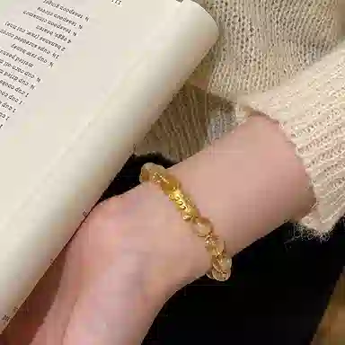 【S925银 福气满满】 七七银饰  法棍猫 萌趣甜美可爱童真招财小猫咪 轻奢精致时尚优雅 童话梦幻 小众简约  黄水晶 手链 女款