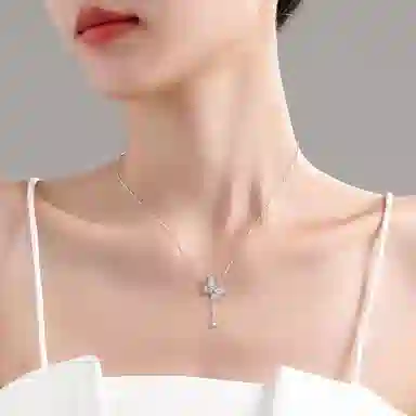 【S925纯银】 七七银饰 好运流苏蝴蝶 爆闪冷淡风梦幻气质 简约小众设计高级感 森系闪耀蝶梦优雅时尚 百搭通勤#好运  银 项链 女款