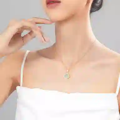 【S925纯银 好运翻倍】 七七银饰 四叶草 金色系五花锁骨链 森系小清新高级感幸运叠戴 日常百搭通勤 有钱花 约会表白 玉髓 项链 女款