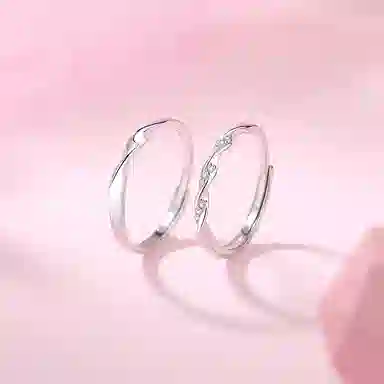 【S999足银纯银】 七七银饰 莫比乌斯 爱意交织钟爱久久 时尚小众 轻奢优雅  银 戒指 男女同款情侣款