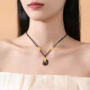 【S999足银纯银】貔貅 七七银饰  平安扣新中式 本命年发财暴富招财纳福 福气满满 平安顺遂   轻奢大方 天然 玛瑙 项链 男女同款情侣款