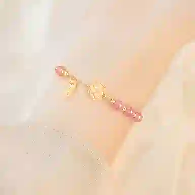 【S925纯银】 七七银饰 蜜运莲莲 生财新中式好运连连 优雅转运珠 蛇年本命年做个富婆 八方来财搞钱要紧  草莓晶 手链 女款