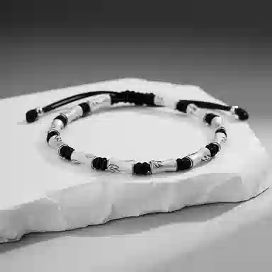 【S999纯银 节节高升】 七七银饰  竹节 好运上岸 简约时尚复古新中式国潮风 编织绳 创意轻奢气质通勤百搭 足银 手绳 男女同款情侣款