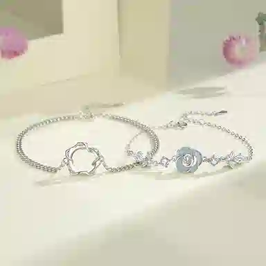 【S925银 在逃公主】 七七银饰 热恋神器 荆刺与玫瑰 勿忘我 小王子与玫瑰 森系小众精致 清冷 时尚经典  纯银 手链 男女同款情侣款