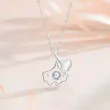 【S925银 三生有杏】 七七银饰  有幸遇见你 甜蜜浪漫告白 轻奢时尚高级感 百搭约会通勤 潮流个性时尚小众小清新 纯银 项链 女款