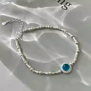 【S925纯银 节节高升】 七七银饰  小清新 转运本命年 高级感轻奢精致小众设计气质 前程似锦事业有成 好运 学生 琉璃 手链 女款