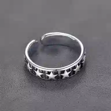 【S925银 高品质】 七七银饰 五角星 复古轻奢时尚转运幸运星 小众高级感 简约大方日常通勤百搭  纯银 戒指 男女同款情侣款