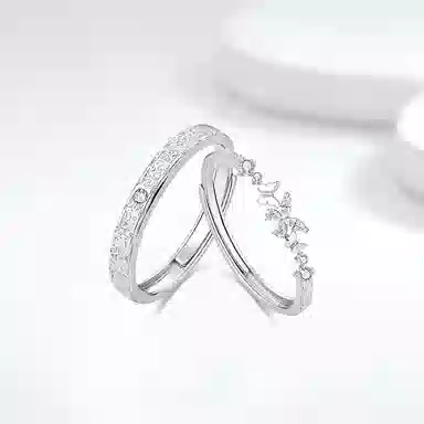 【S999足银 心动告白】 七七银饰 浪漫蝴蝶 莫比乌斯跳动的心钟爱久久 恋爱频率 轻奢时尚小众 好运 纯银 戒指 男女同款情侣款