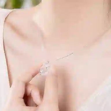 【S999足银纯银 高品质】 七七银饰 三生有杏 小幸运银杏锁骨链 杏好有你新中式平安扣 平安喜乐轻奢 精致简约百搭 好运 玉髓 项链 女款