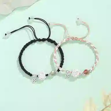 【S999足银|好运莲莲】 七七银饰 莲花 新中式国潮高级感 复古简约百搭 朵朵有钱花 气质高级 时尚小众  银 手绳 男女同款情侣款