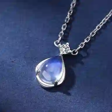 【S925纯银 在逃公主】 七七银饰 鲁伯特之泪 小众人鱼眼泪水滴 清冷简约时尚大方 甜美轻奢精致锁骨链 好运 闺蜜 女友 琉璃 项链 女款