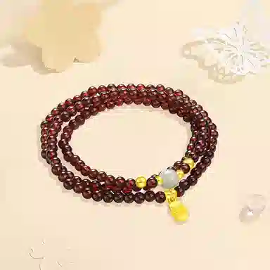 【S925纯银|福气满满】 七七银饰 时来运转 纳福珠串  三圈叠戴 新中式国风高级感 本命年转运气质百搭天然 玛瑙 手串 男女同款情侣款