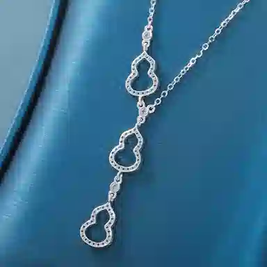 【S925银 福气满满】 七七银饰  环环相扣葫芦流苏 福禄双全锁骨链 新中式节节高升诸事顺利 小众轻奢精致时尚 好运 纯银 项链 女款